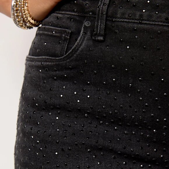 Kut from the Kloth Black Meg High Rise Fab Ab Wide Leg Illuminated Sparkle denim - Picture 5 of 8